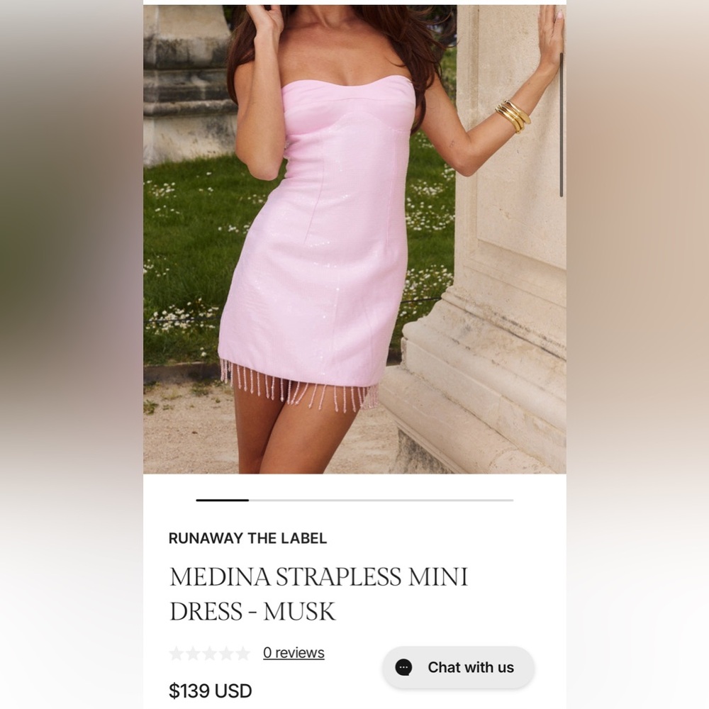 Pink Strapless Mini Dress